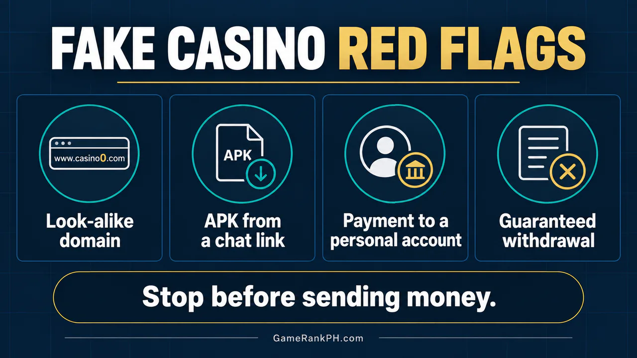 Four fake online casino red flags